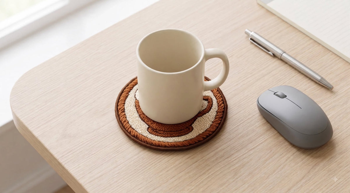 Latte Swirl Desk Rug