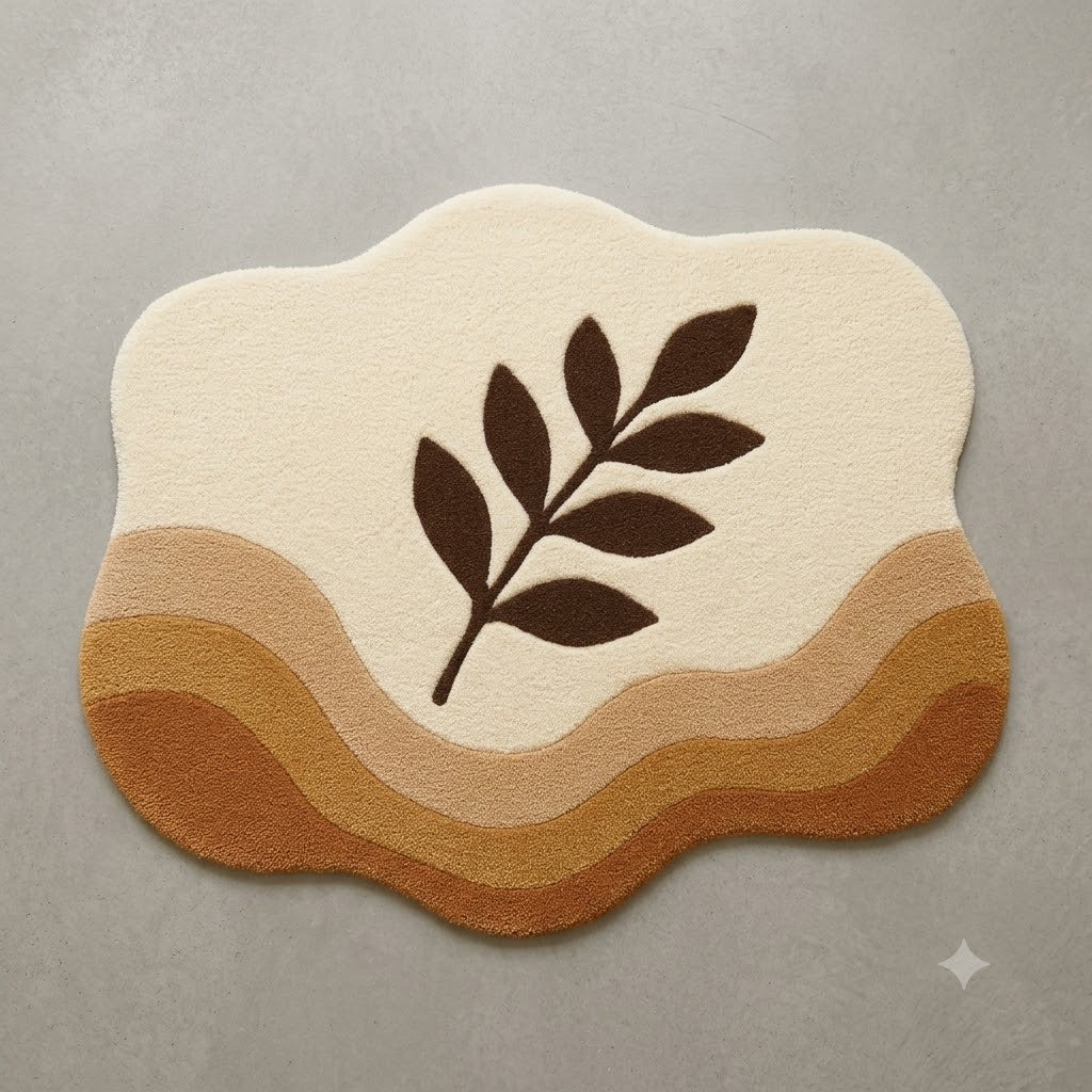 Desert Dune Leaf Tufted Rug