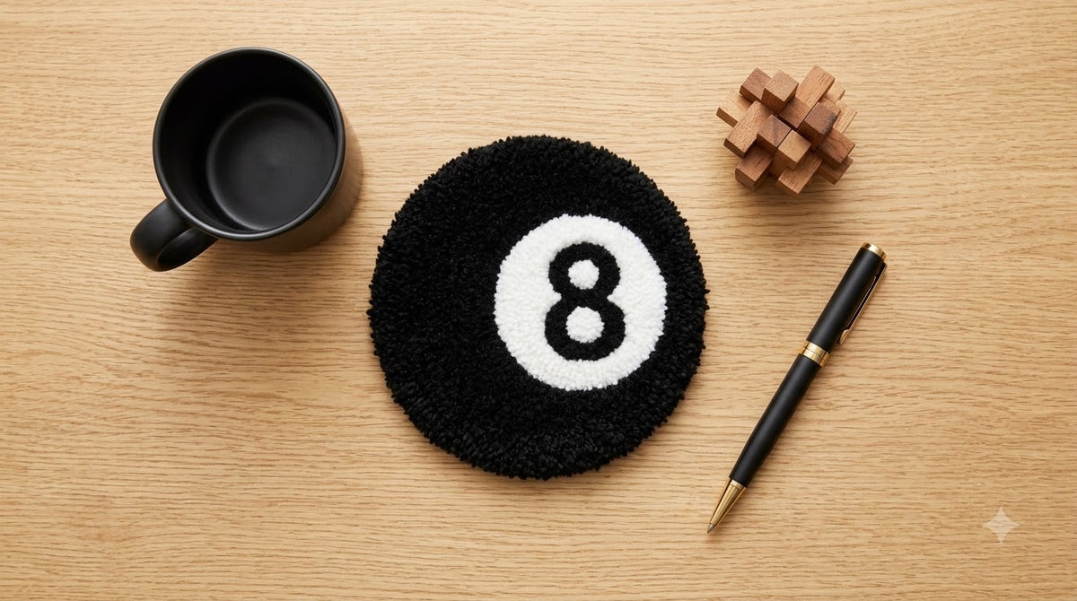 Lucky 8 Ball Mug Rug