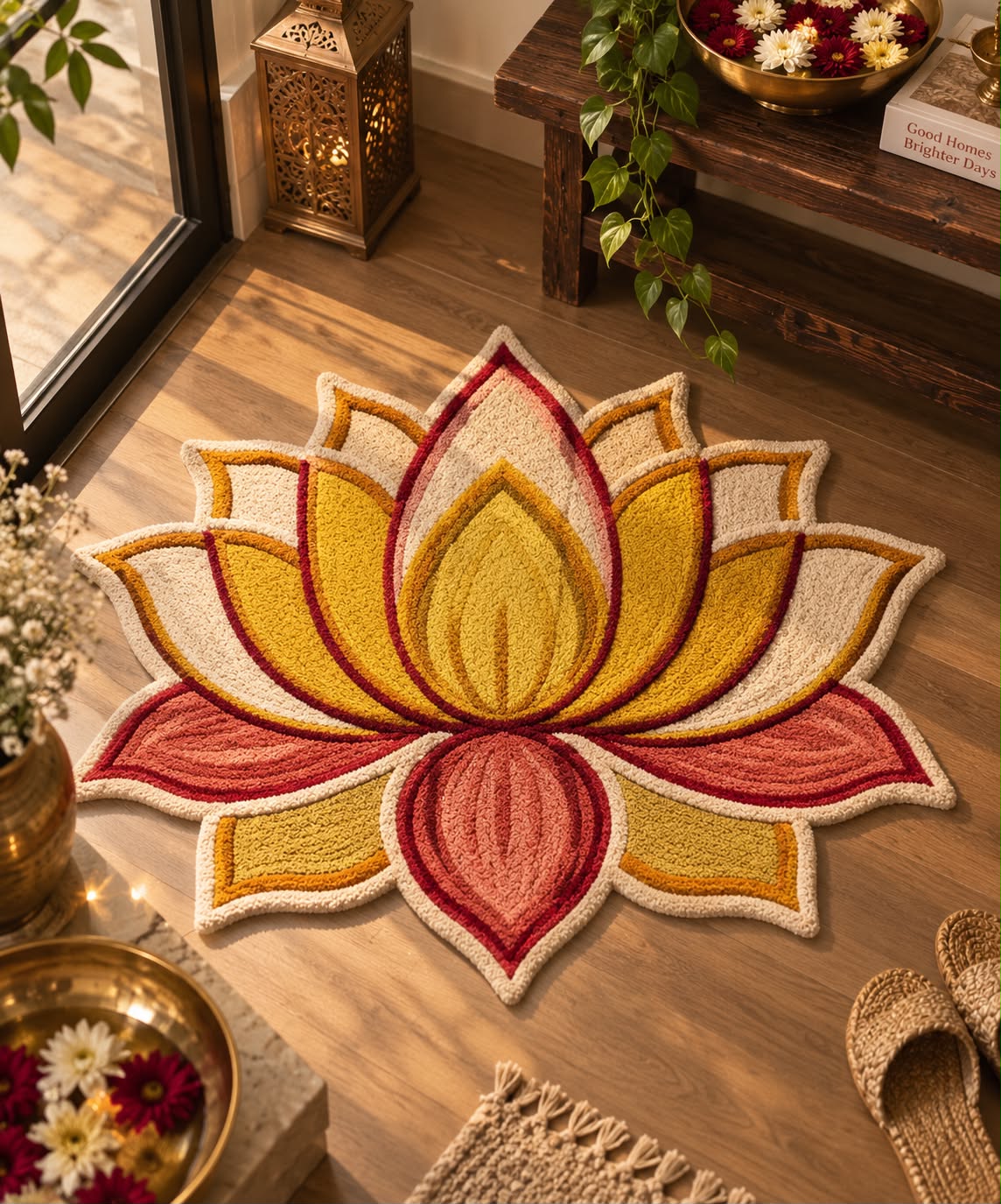 Grand Diwali Lotus Statement Rug