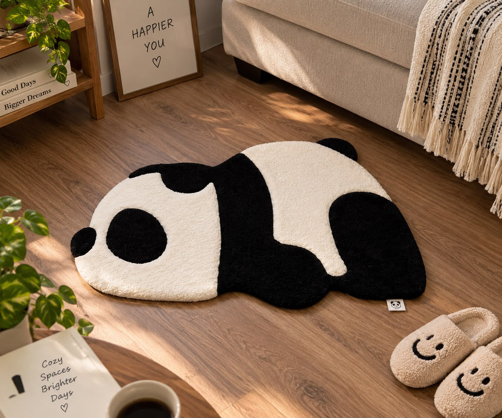 Lazy Panda Shaped Rug